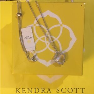 Kacey Adjustable Necklace In Clear Iridescent.